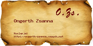 Ongerth Zsanna névjegykártya
